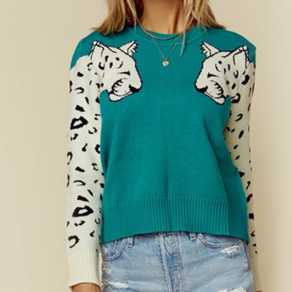 MINKPINK Snow Leopard Knit Sweater